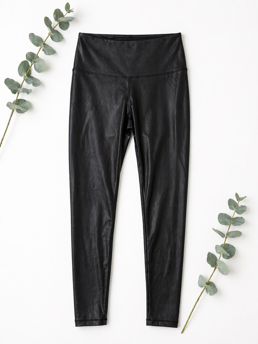 CRZ Yoga Faux Leather Leggings High Waist Black Moto Look Athletic Pants Medium